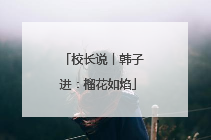 校长说丨韩子进：榴花如焰