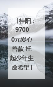桂阳：97000元爱心善款 托起少年生命希望
