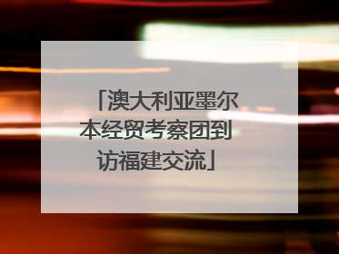 澳大利亚墨尔本经贸考察团到访福建交流