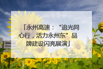 永州高速：“追光同心行，活力永州东”品牌建设闪亮展演