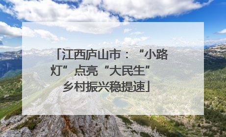 江西庐山市：“小路灯”点亮“大民生” 乡村振兴稳提速