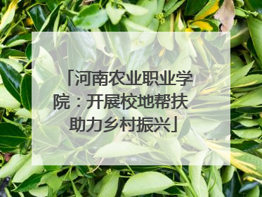 河南农业职业学院：开展校地帮扶 助力乡村振兴