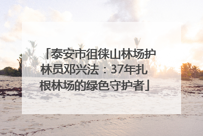 泰安市徂徕山林场护林员邓兴法：37年扎根林场的绿色守护者