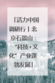 活力中国调研行丨北京石景山：“科技+文化”产业蓬勃发展