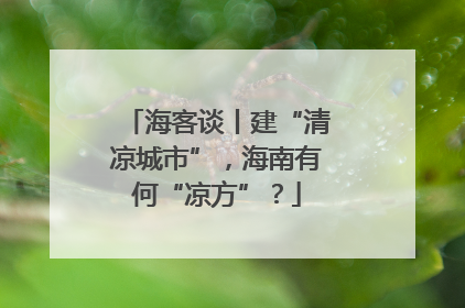 海客谈丨建“清凉城市”，海南有何“凉方”？