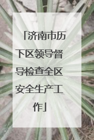 济南市历下区领导督导检查全区安全生产工作