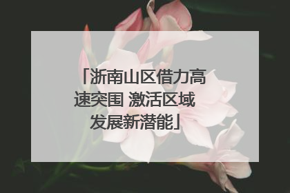 浙南山区借力高速突围 激活区域发展新潜能