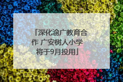 深化渝广教育合作 广安树人小学将于9月投用