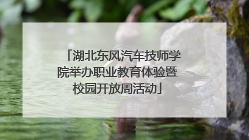 湖北东风汽车技师学院举办职业教育体验暨校园开放周活动