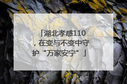 湖北孝感110，在变与不变中守护“万家安宁”