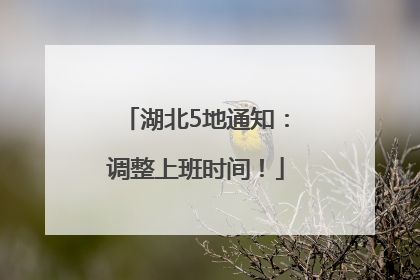 湖北5地通知：调整上班时间！