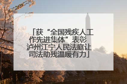 获“全国残疾人工作先进集体”表彰 泸州江宁人民法庭让司法助残温暖有力