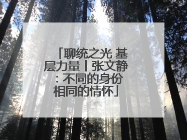 聊统之光 基层力量丨张文静：不同的身份 相同的情怀