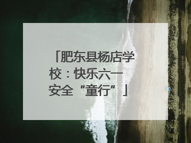 肥东县杨店学校：快乐六一 安全“童行”