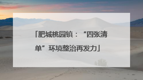 肥城桃园镇：“四张清单”环境整治再发力
