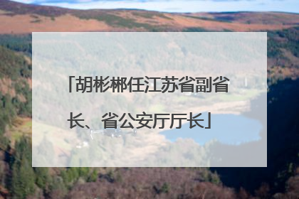 胡彬郴任江苏省副省长、省公安厅厅长