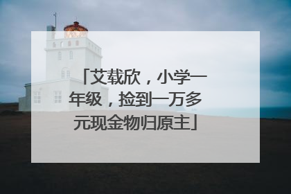艾载欣，小学一年级，捡到一万多元现金物归原主