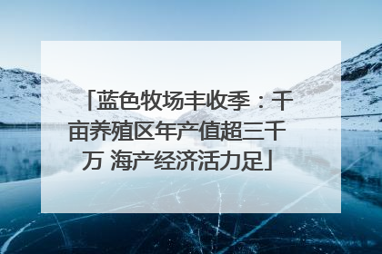 蓝色牧场丰收季：千亩养殖区年产值超三千万 海产经济活力足