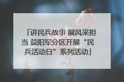 讲民兵故事 展风采担当 益阳军分区开展“民兵活动日”系列活动