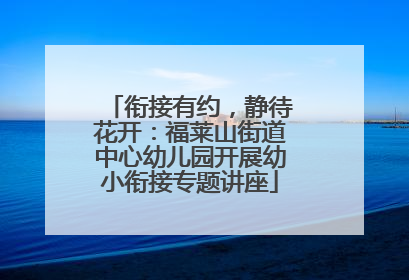 衔接有约，静待花开：福莱山街道中心幼儿园开展幼小衔接专题讲座