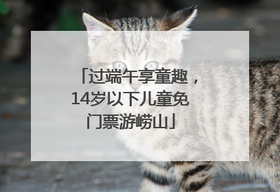 过端午享童趣，14岁以下儿童免门票游崂山
