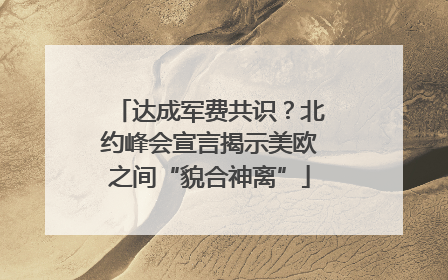 达成军费共识？北约峰会宣言揭示美欧之间“貌合神离”
