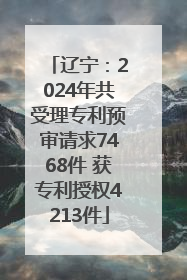 辽宁：2024年共受理专利预审请求7468件 获专利授权4213件