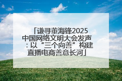 谦寻董海锋2025中国网络文明大会发声：以“三个向善”构建直播电商善意长河