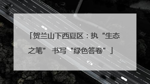 贺兰山下西夏区：执“生态之笔” 书写“绿色答卷”