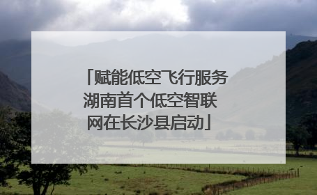 赋能低空飞行服务 湖南首个低空智联网在长沙县启动