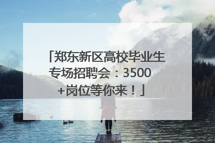 郑东新区高校毕业生专场招聘会：3500+岗位等你来！