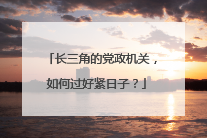 长三角的党政机关，如何过好紧日子？
