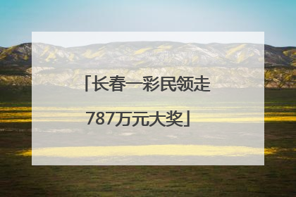 长春一彩民领走787万元大奖
