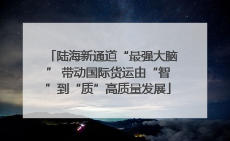 陆海新通道“最强大脑” 带动国际货运由“智”到“质”高质量发展