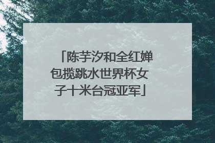 陈芋汐和全红婵包揽跳水世界杯女子十米台冠亚军