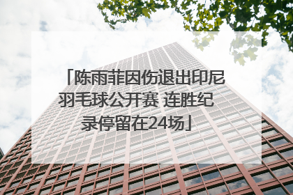 陈雨菲因伤退出印尼羽毛球公开赛 连胜纪录停留在24场