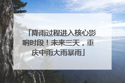 降雨过程进入核心影响时段！未来三天，重庆中雨大雨暴雨