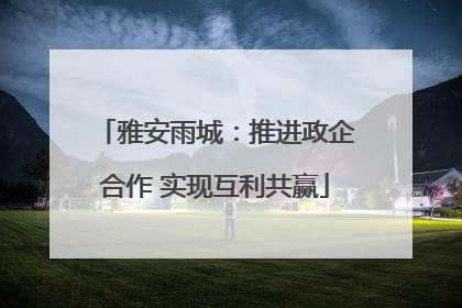 雅安雨城：推进政企合作 实现互利共赢