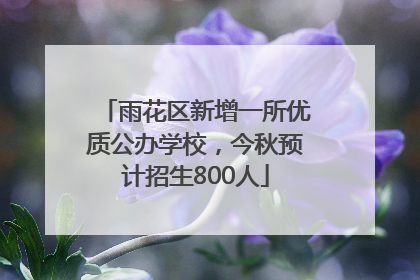 雨花区新增一所优质公办学校，今秋预计招生800人