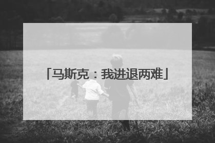 马斯克：我进退两难