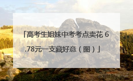 高考生姐妹中考考点卖花 6.78元一支藏好意（图）