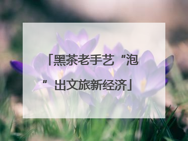 黑茶老手艺“泡”出文旅新经济