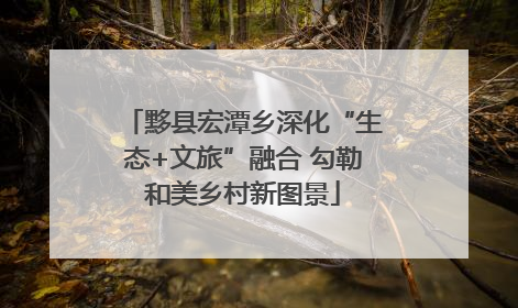 黟县宏潭乡深化“生态+文旅”融合 勾勒和美乡村新图景