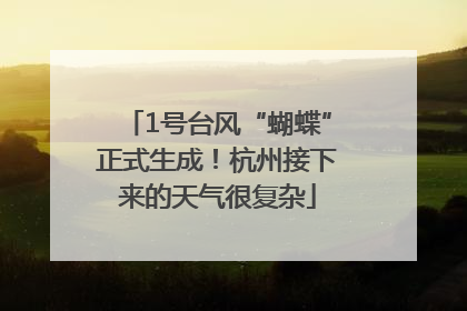 1号台风“蝴蝶”正式生成！杭州接下来的天气很复杂