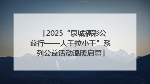 2025“泉城福彩公益行——大手拉小手”系列公益活动温暖启幕
