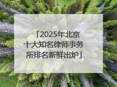2025年北京十大知名律师事务所排名新鲜出炉
