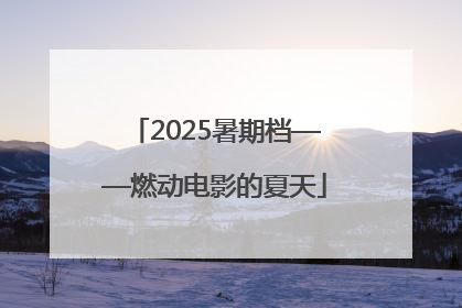 2025暑期档——燃动电影的夏天