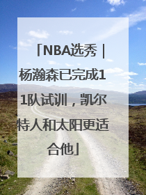 NBA选秀｜杨瀚森已完成11队试训，凯尔特人和太阳更适合他